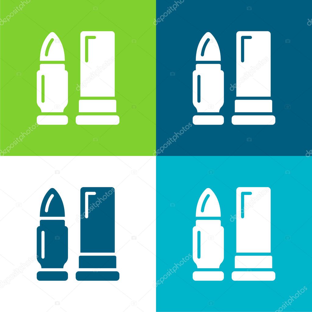 Ammunition Flat four color minimal icon set