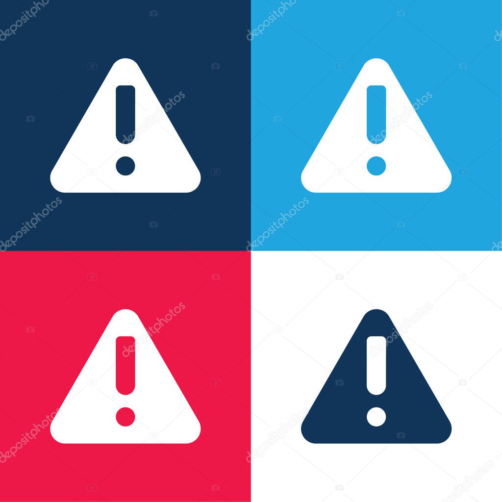 Attention blue and red four color minimal icon set