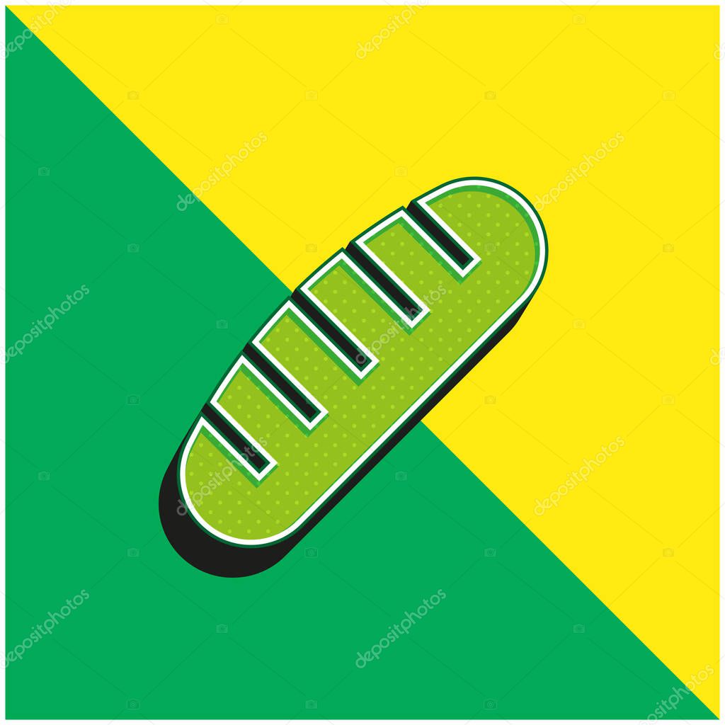Bread Green and yellow modern 3d vector icon logo