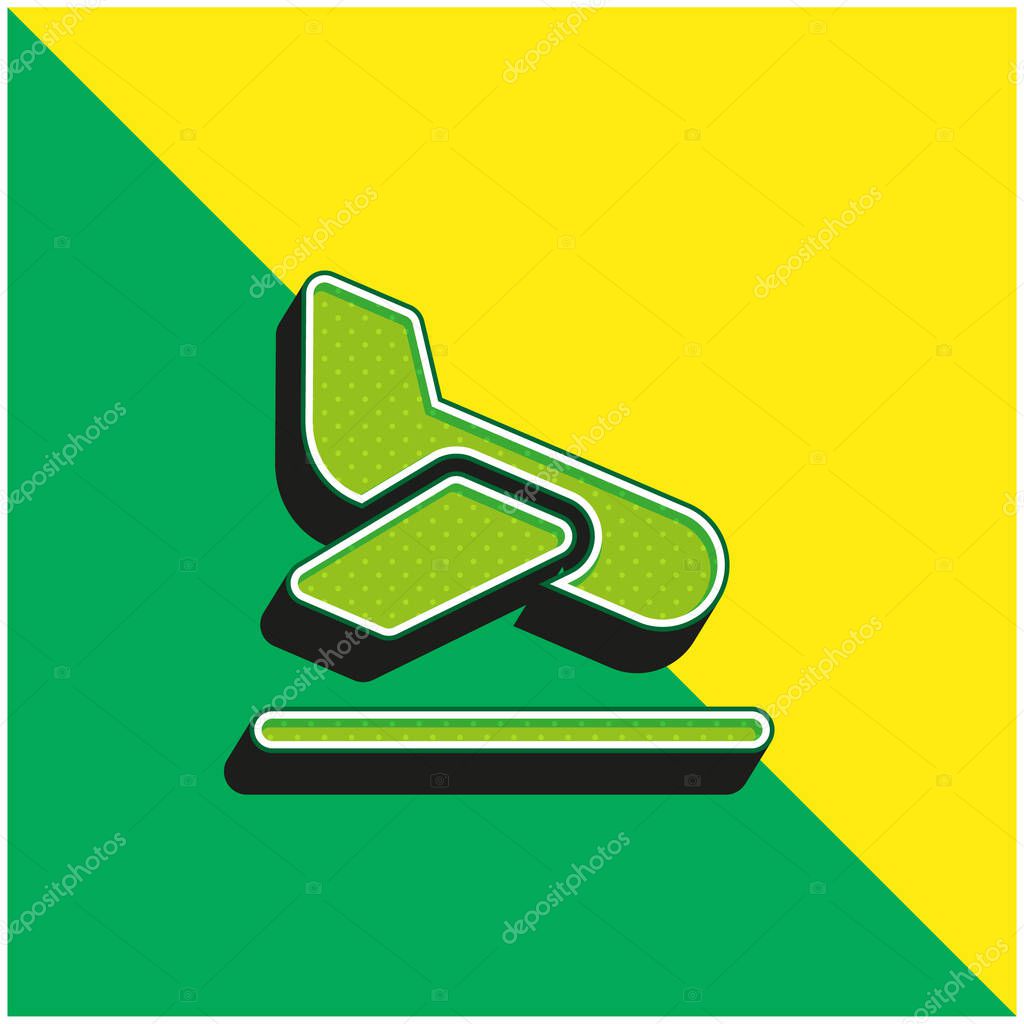 Arrival Green and yellow modern 3d vector icon logo