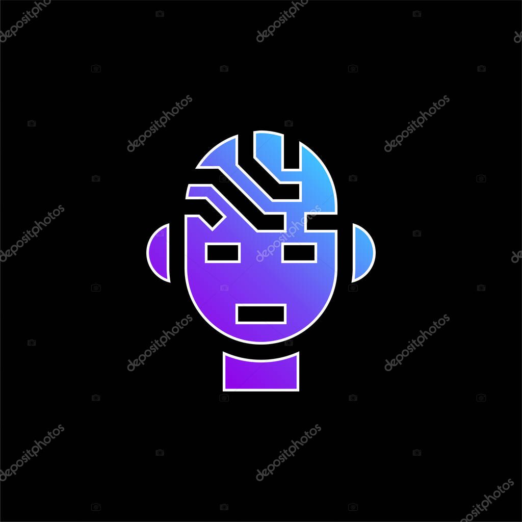 Brain blue gradient vector icon