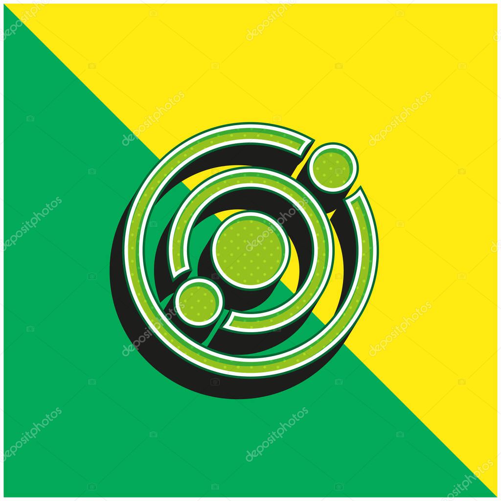 Astronomy Green and yellow modern 3d vector icon logo