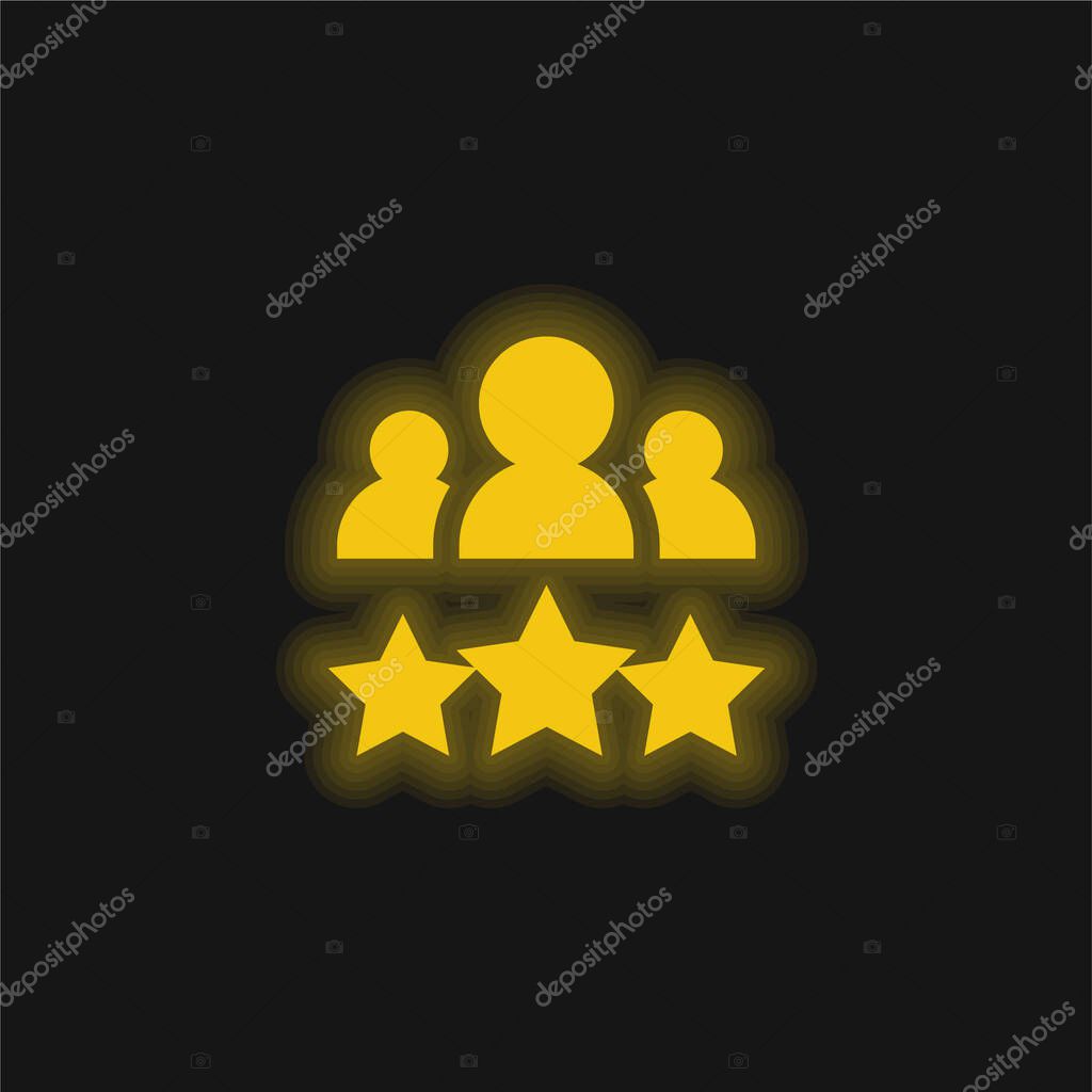 Best Employee yellow glowing neon icon