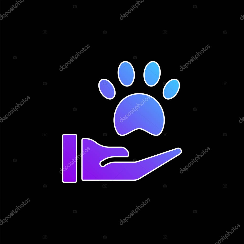 Animal Therapy blue gradient vector icon