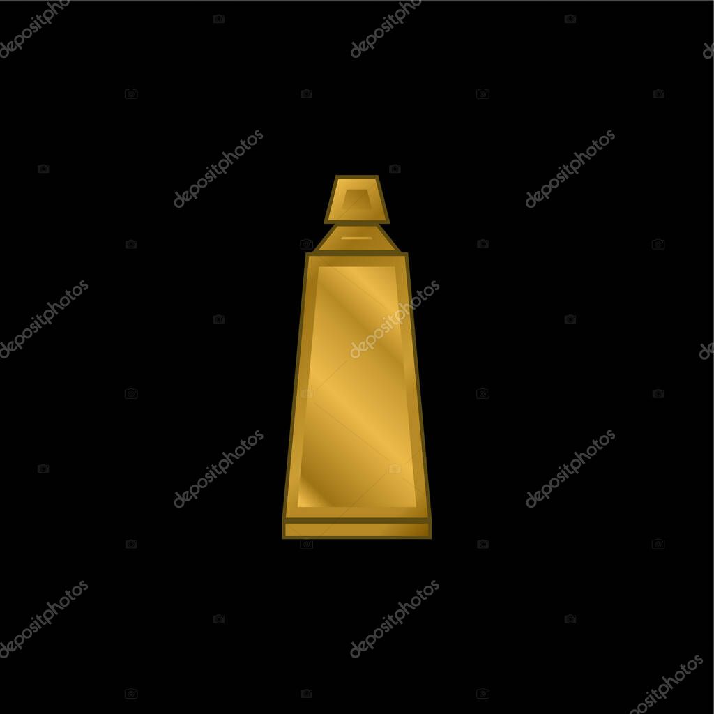 Bathroom Toothpaste Tube gold plated metalic icon or logo vector