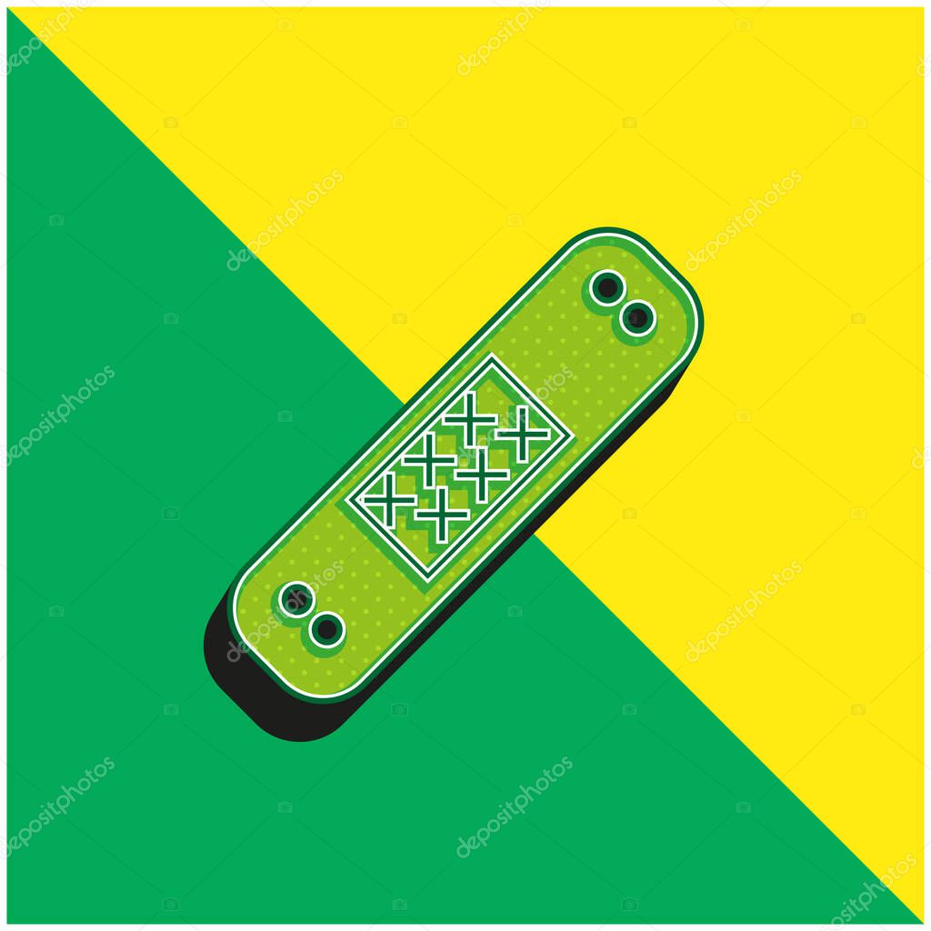 Band Aid Green and yellow modern 3d vector icon logo