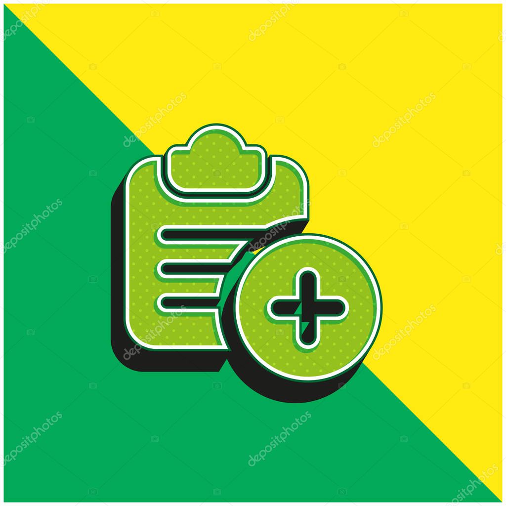 Add Green and yellow modern 3d vector icon logo