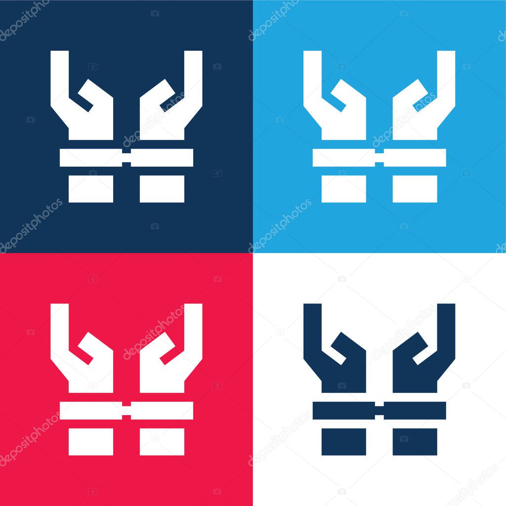 Arrested blue and red four color minimal icon set