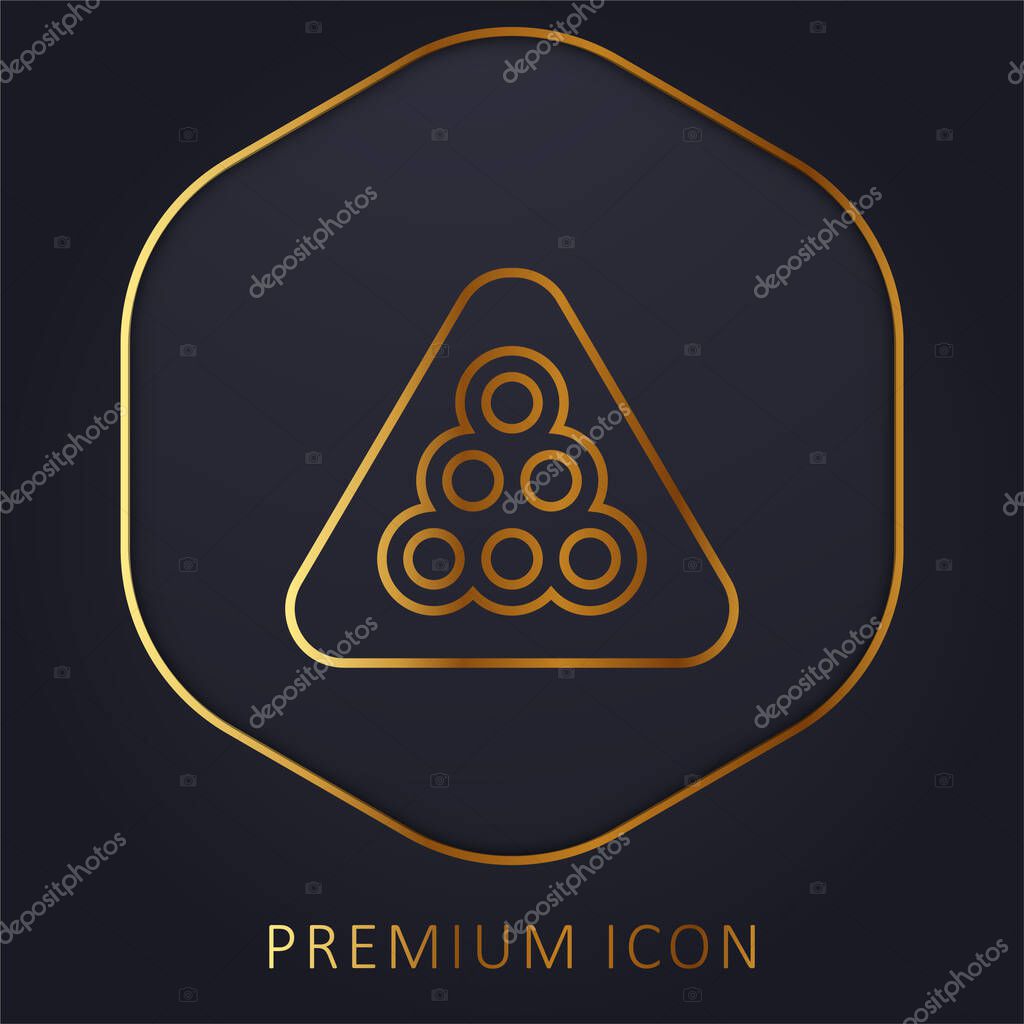 Billiard golden line premium logo or icon