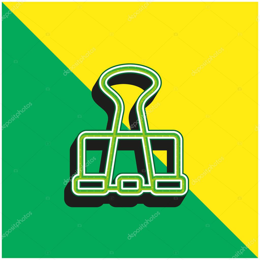 Big Clip Green and yellow modern 3d vector icon logo