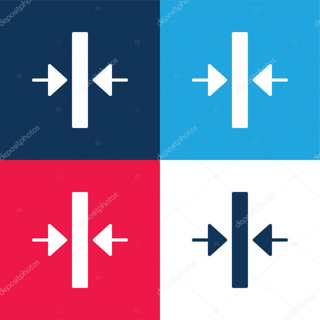 Align blue and red four color minimal icon set