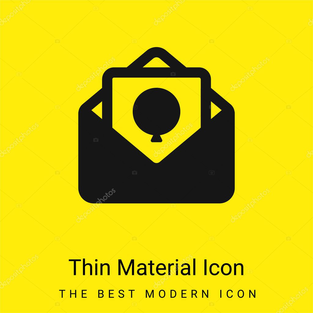 Birthday Card minimal bright yellow material icon