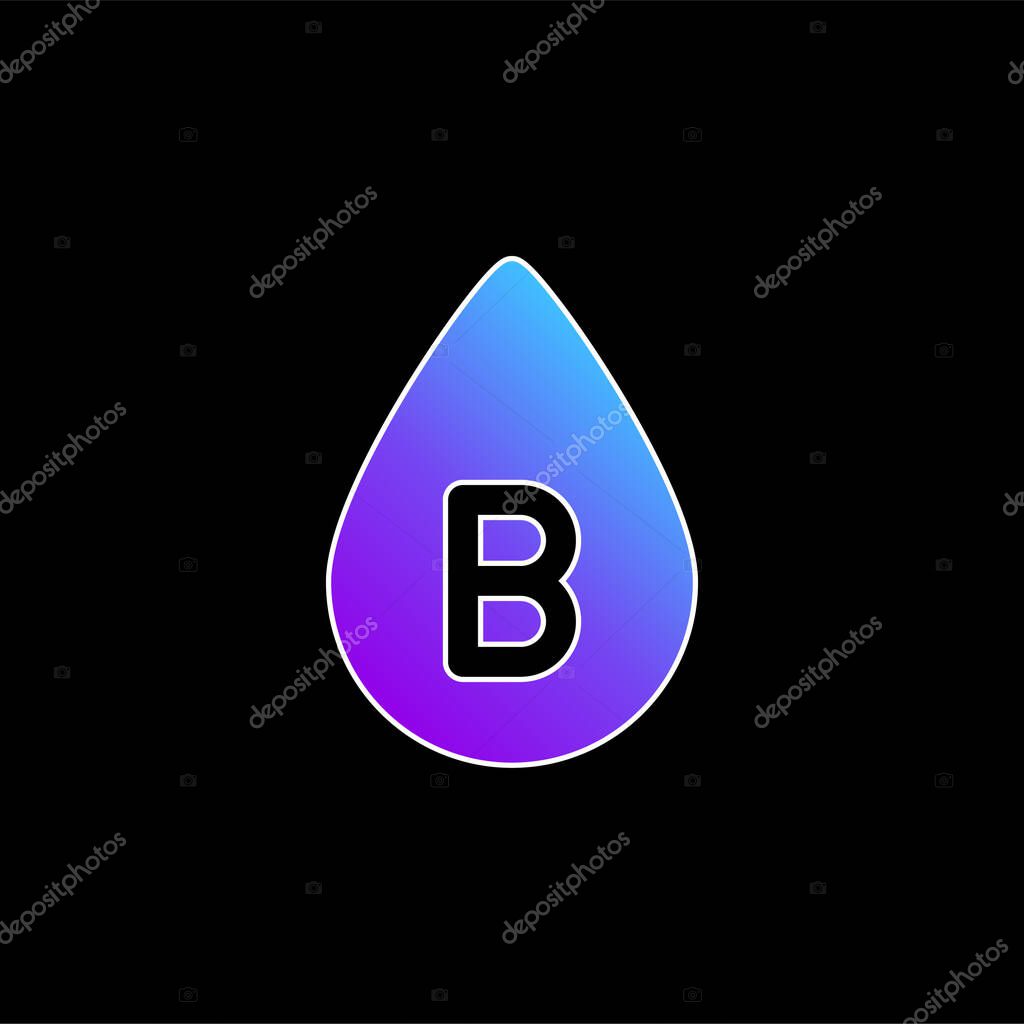 B Blood Type blue gradient vector icon