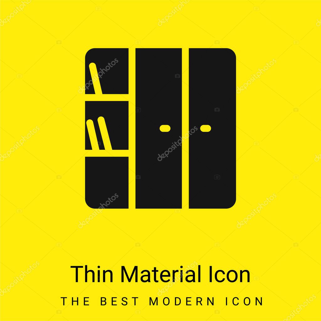Bookcase minimal bright yellow material icon