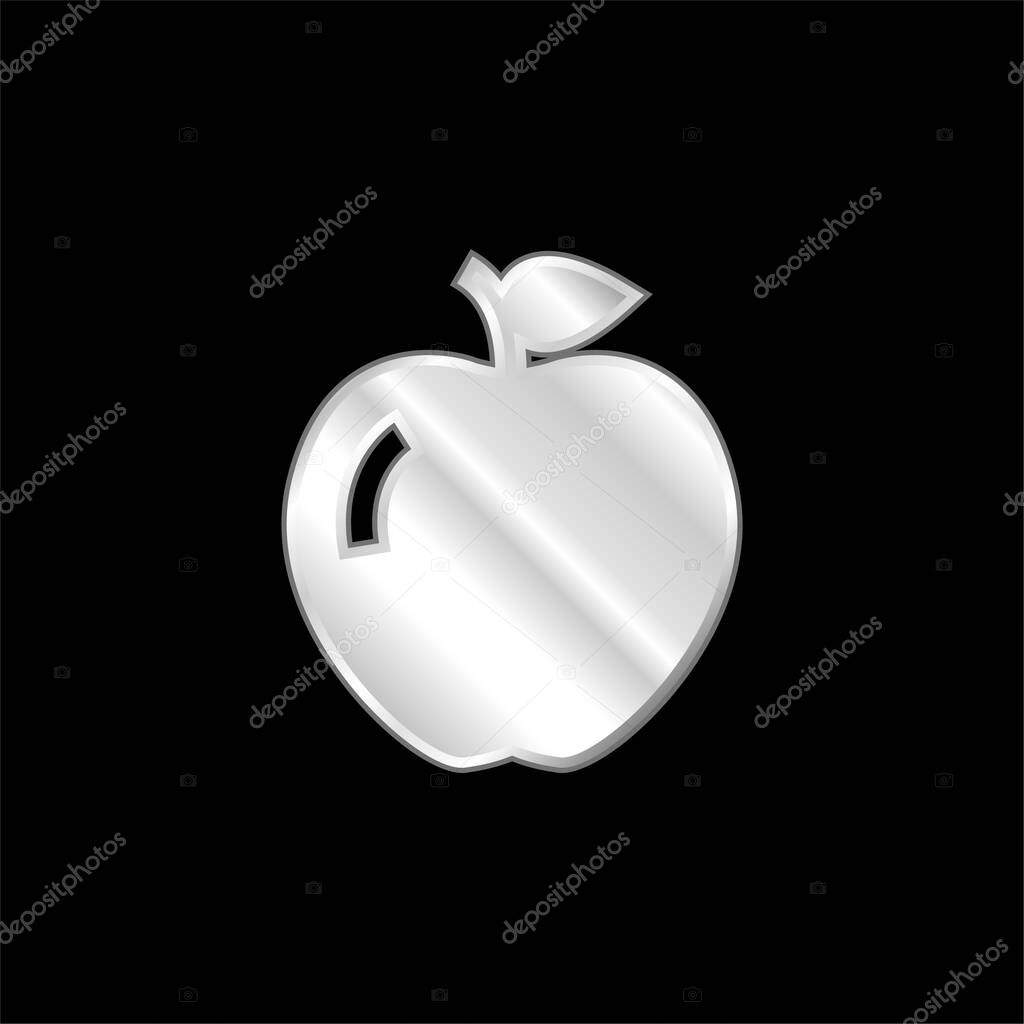 Apple silver plated metallic icon