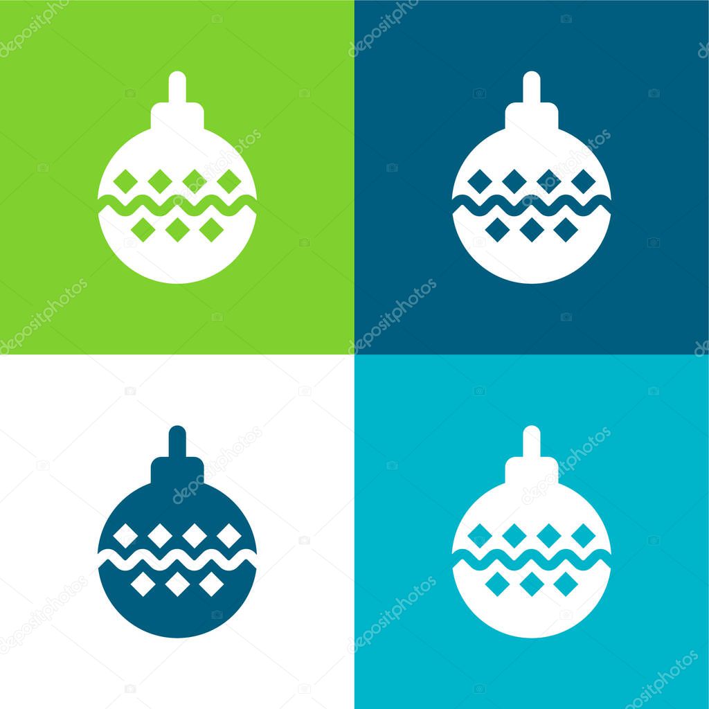 Bauble Flat four color minimal icon set