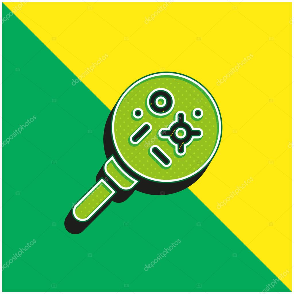 Bacteria Green and yellow modern 3d vector icon logo