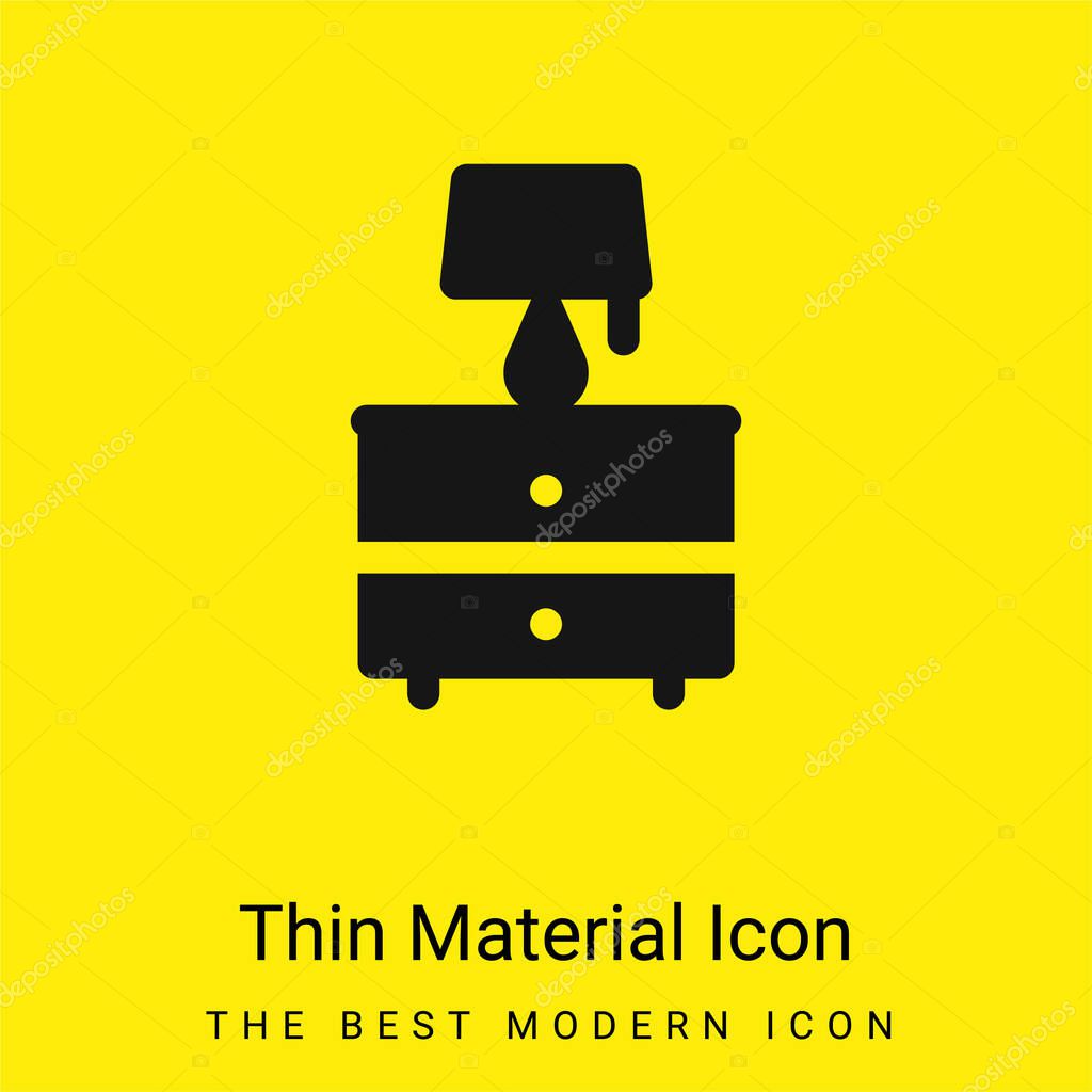 Bedside Table minimal bright yellow material icon