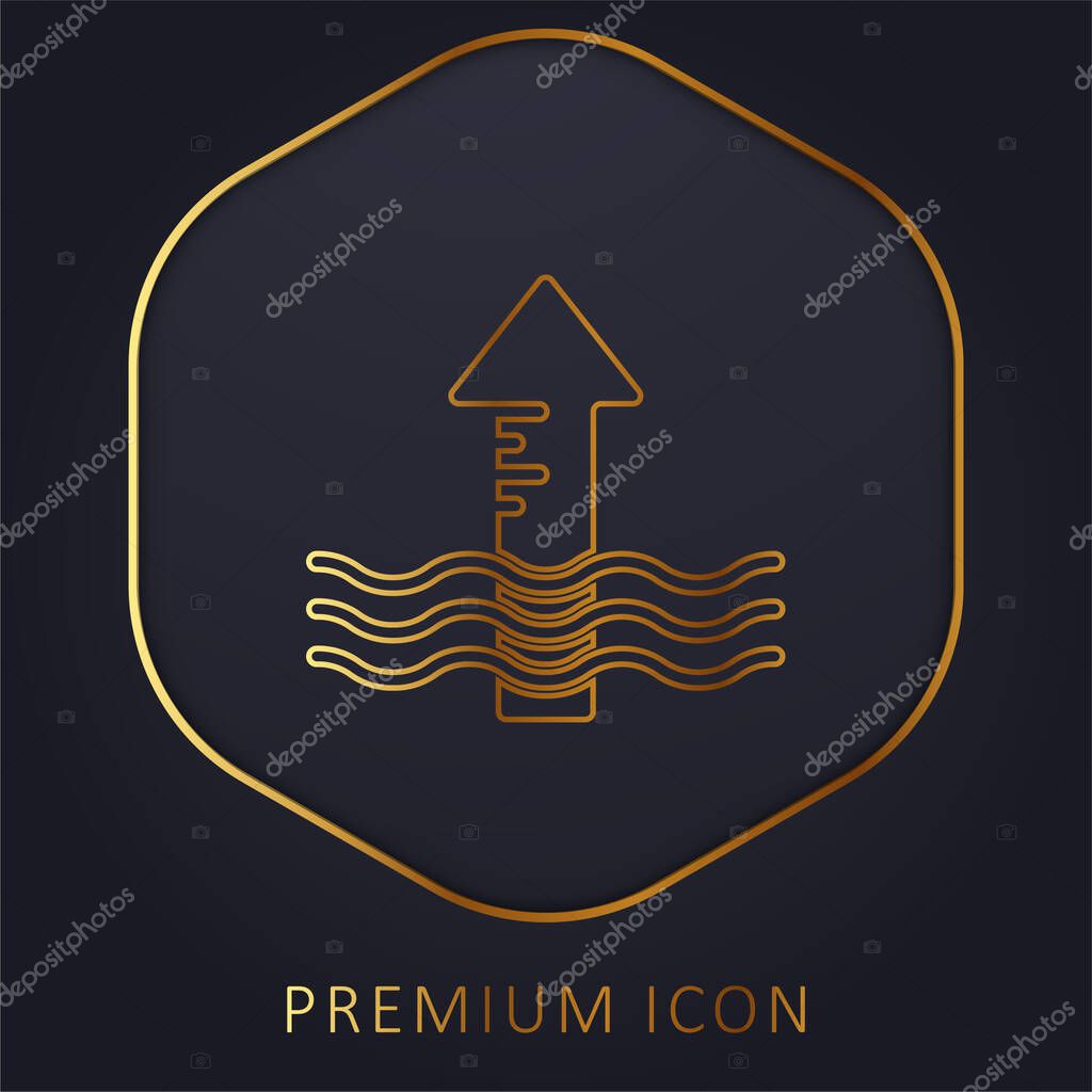 Arrow golden line premium logo or icon