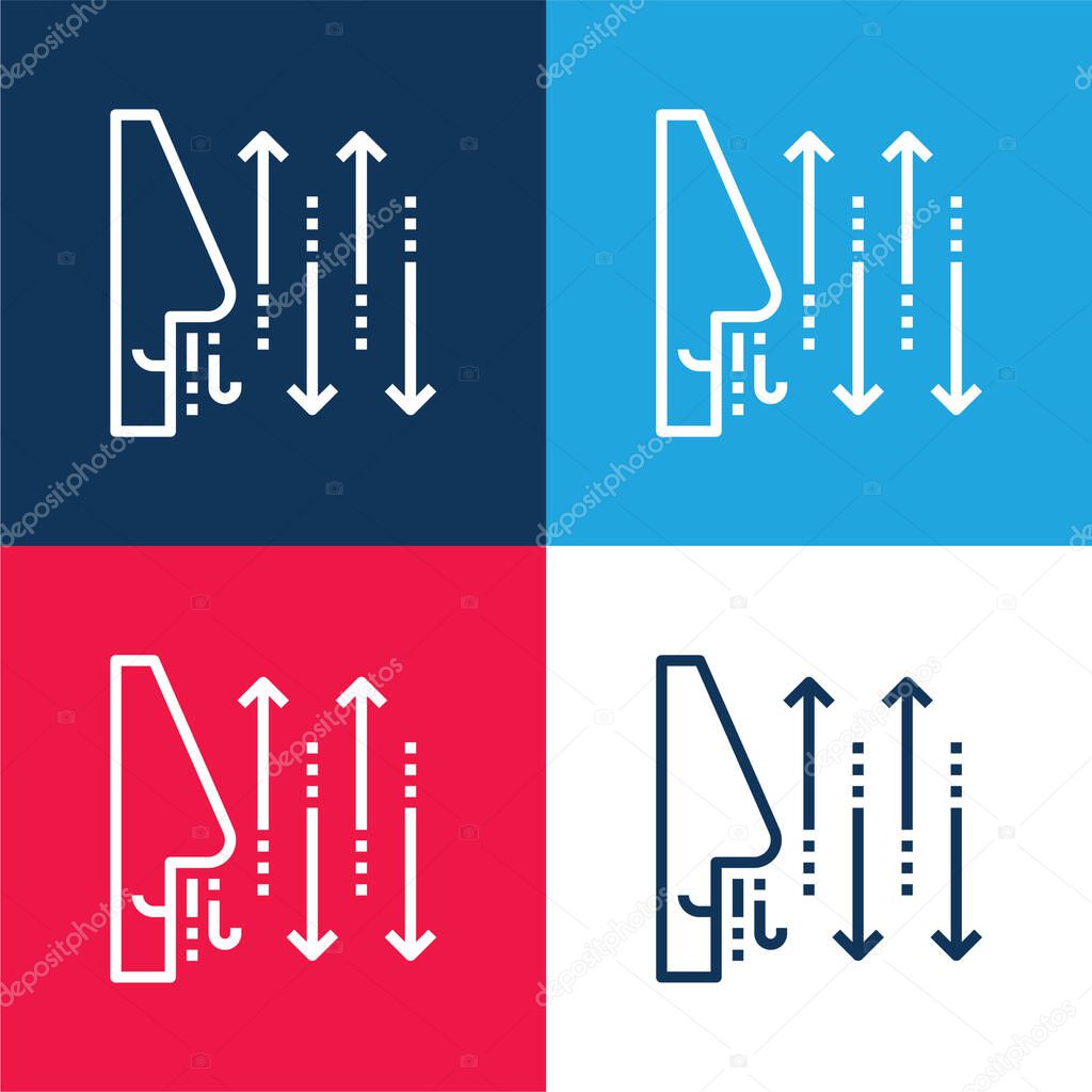 Breathing blue and red four color minimal icon set