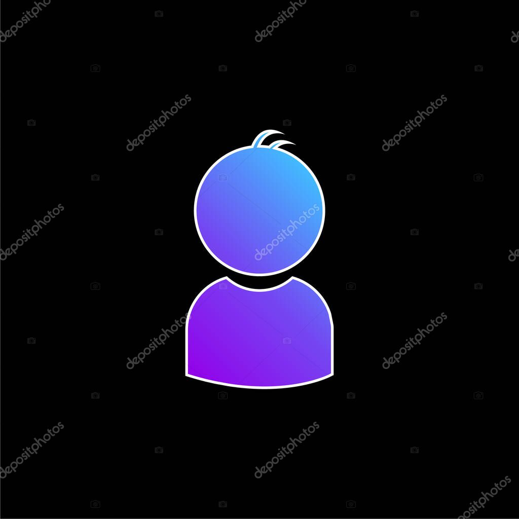 Boy blue gradient vector icon
