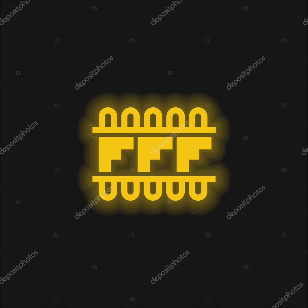 Artisanal Mosaic Design Of Mexico yellow glowing neon icon