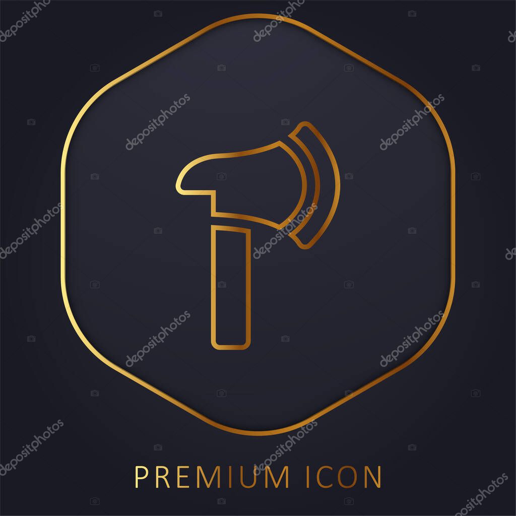 Axe golden line premium logo or icon