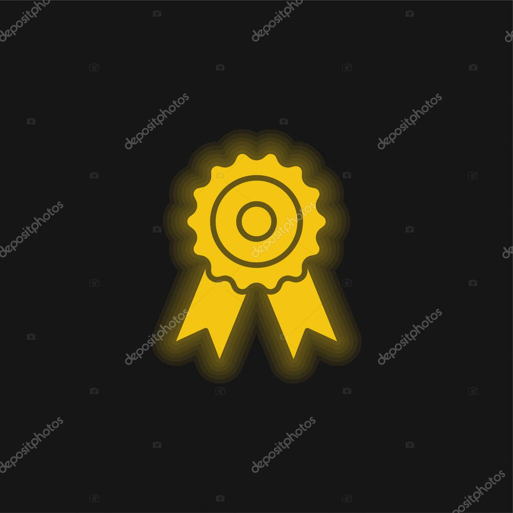 Award yellow glowing neon icon