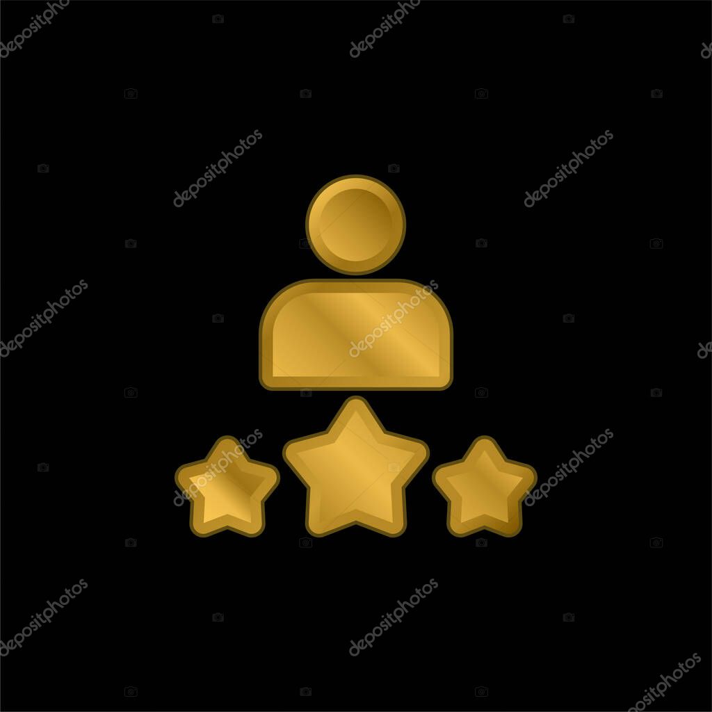 Best Employee gold plated metalic icon or logo vector