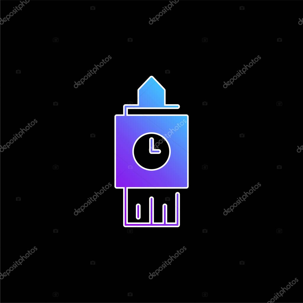 Big Ben blue gradient vector icon