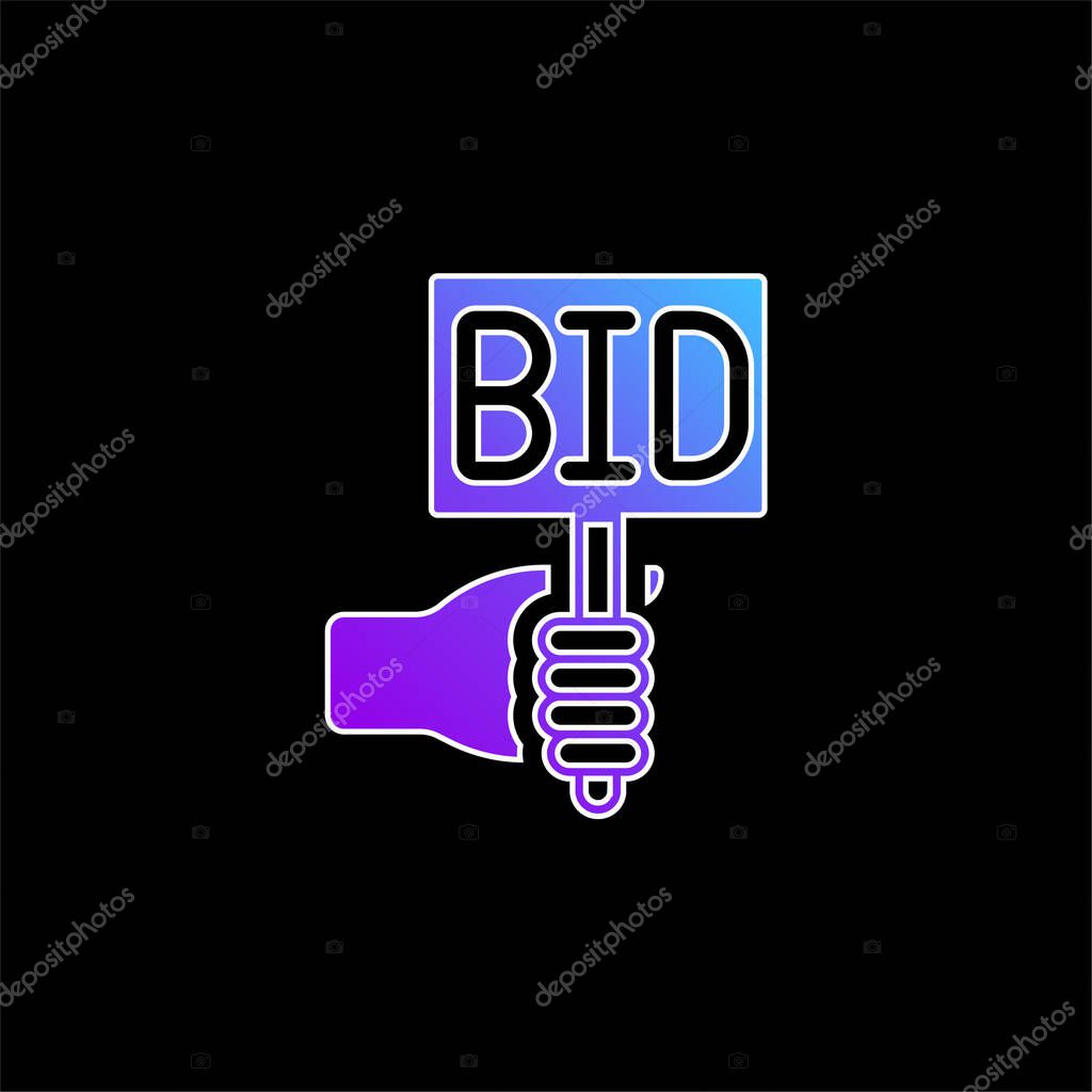 Bid blue gradient vector icon