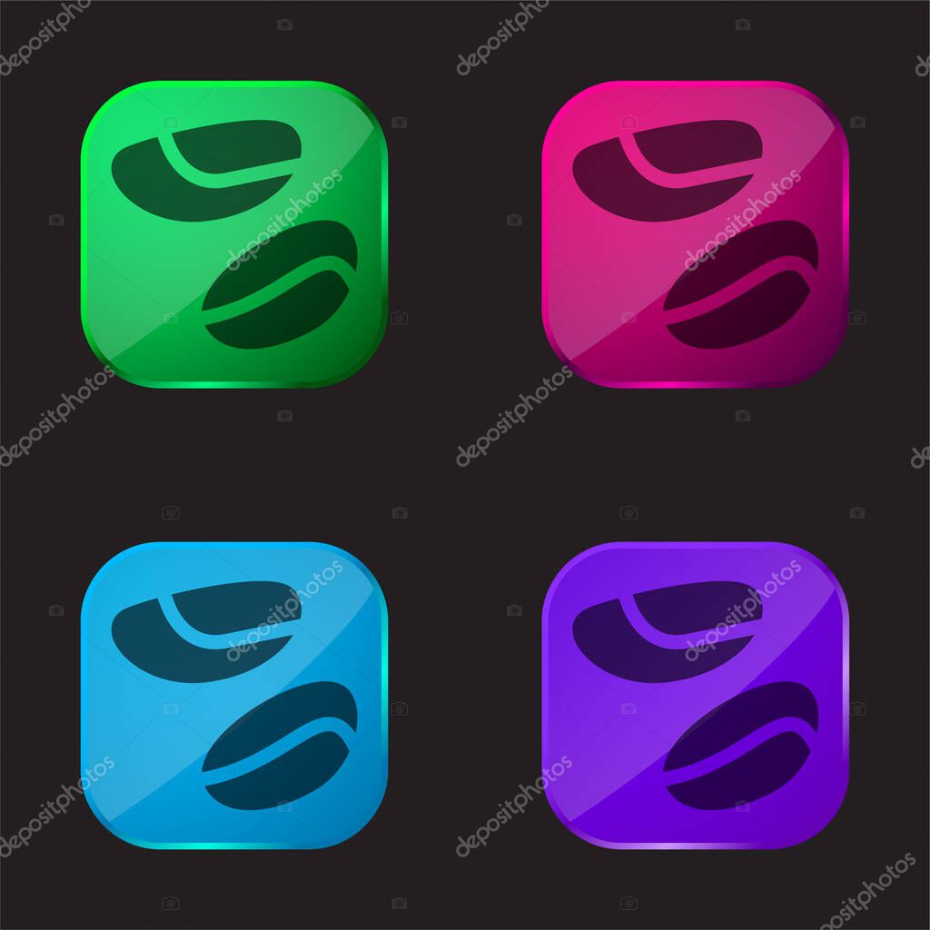 Brazil Nuts four color glass button icon