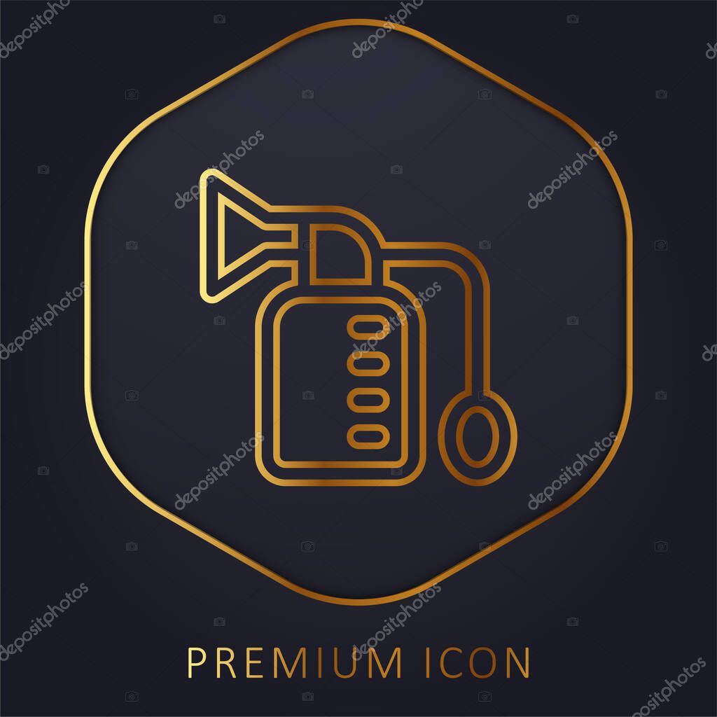 Breast Pump golden line premium logo or icon