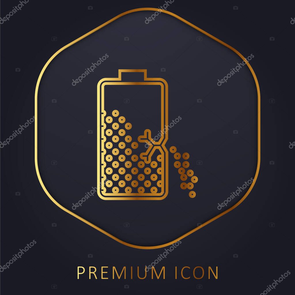 Battery golden line premium logo or icon