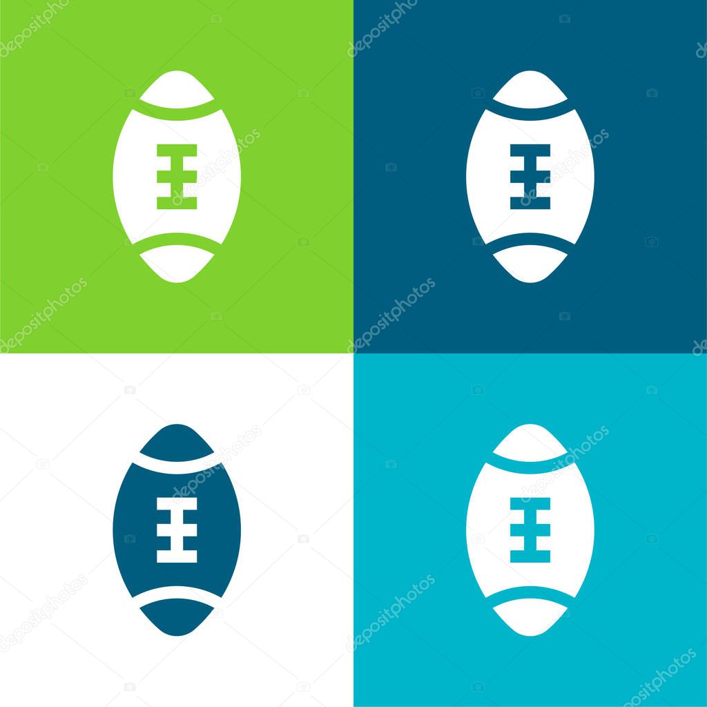 Ball Flat four color minimal icon set