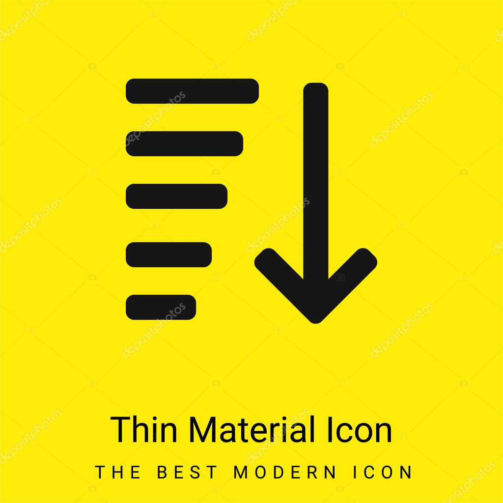 Ascending Sort minimal bright yellow material icon