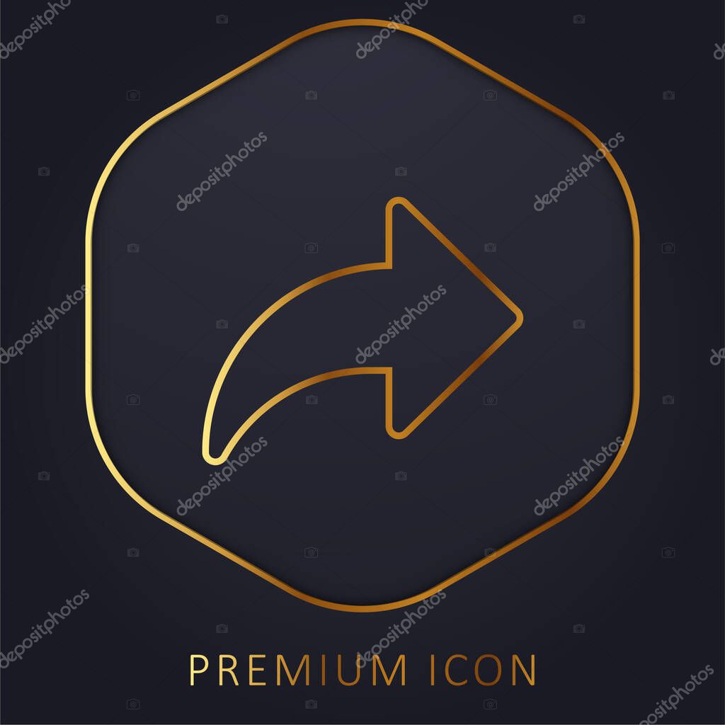Arrow golden line premium logo or icon