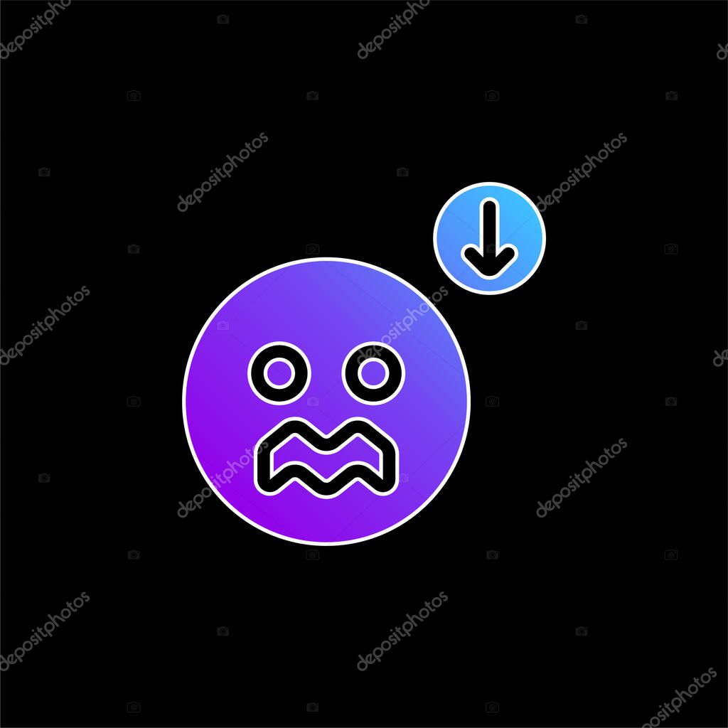 Anxiety blue gradient vector icon