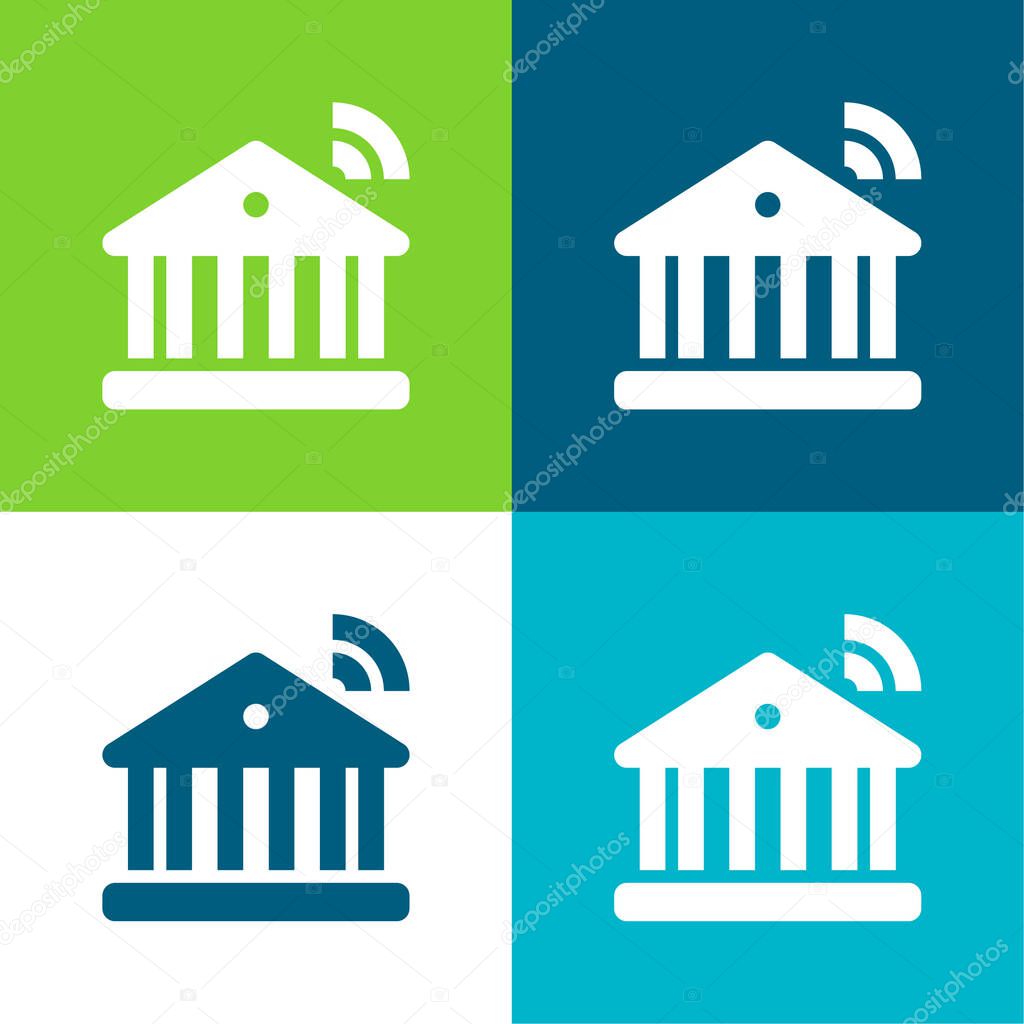 Banking Flat four color minimal icon set