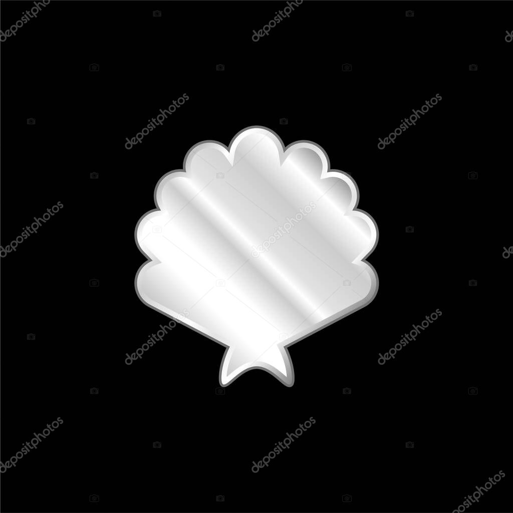 Big Shell silver plated metallic icon