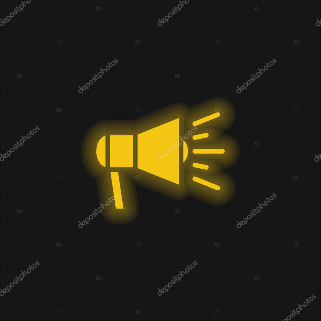 Announcement yellow glowing neon icon