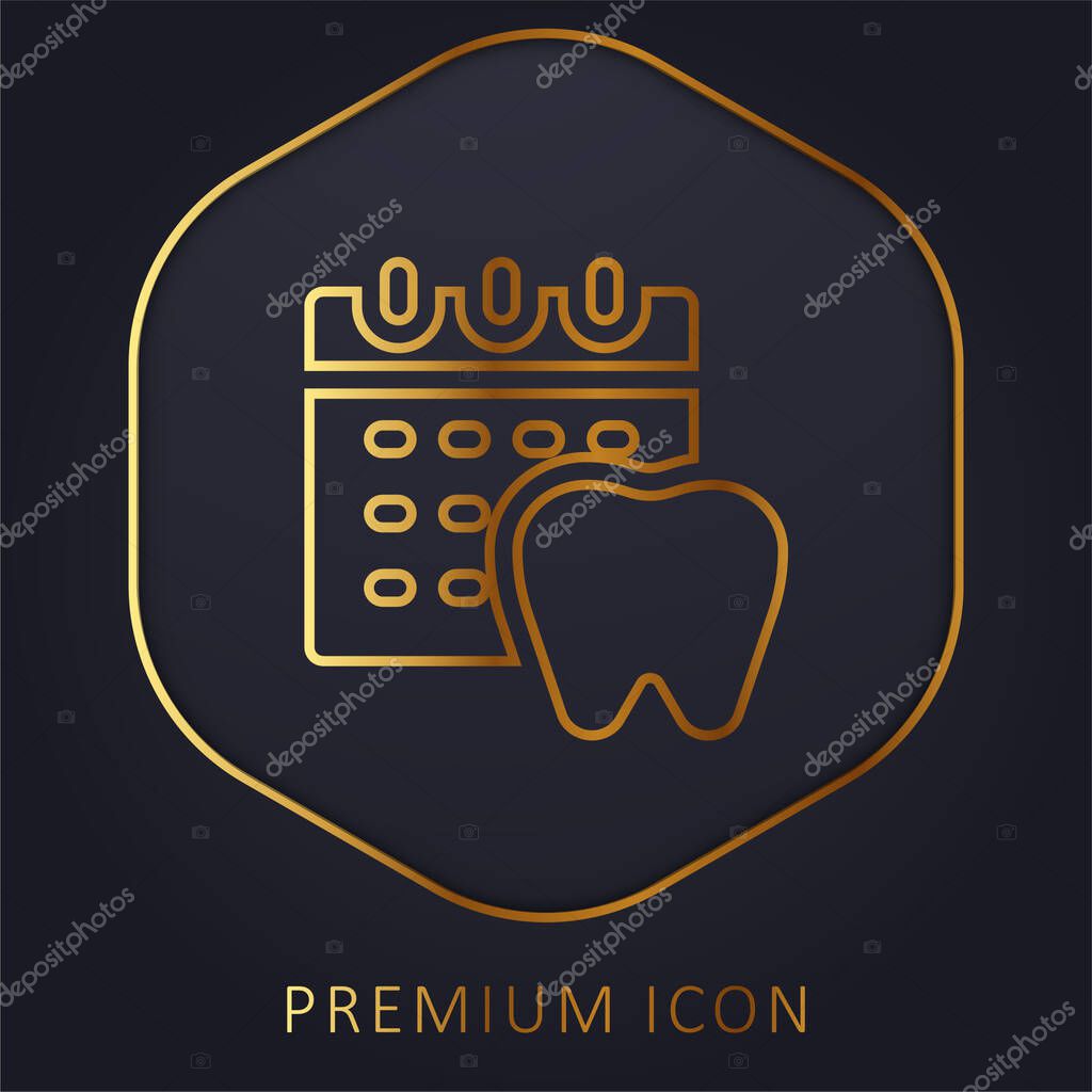 Appointment golden line premium logo or icon