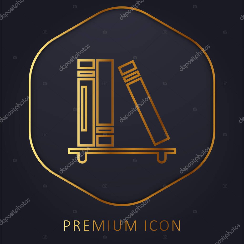 Books golden line premium logo or icon