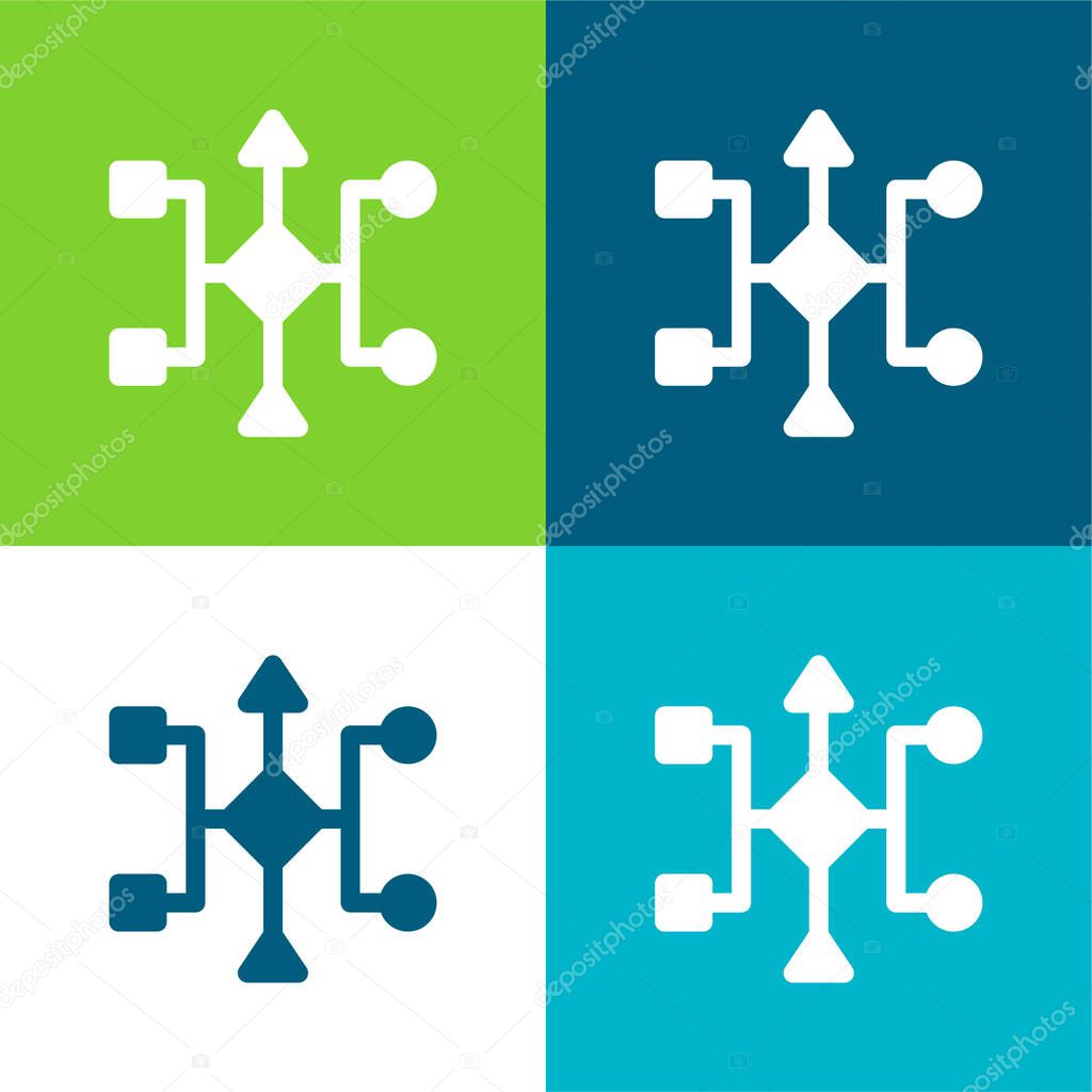 Algorithm Flat four color minimal icon set