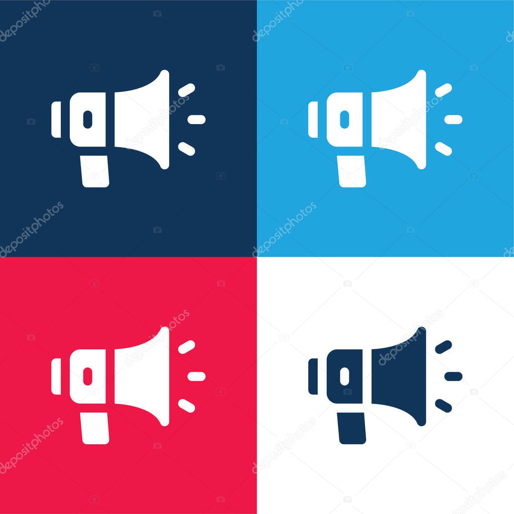 Announcement blue and red four color minimal icon set