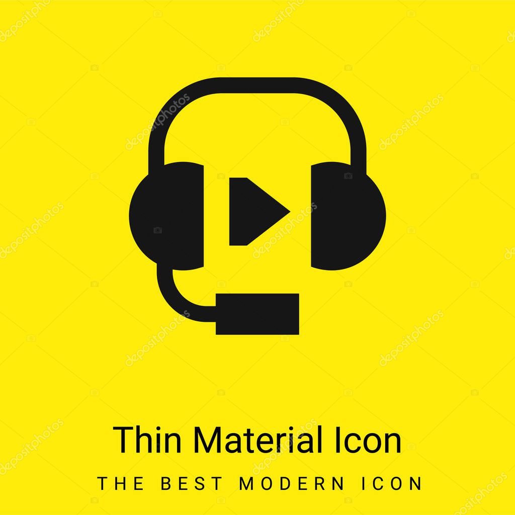 Audio minimal bright yellow material icon