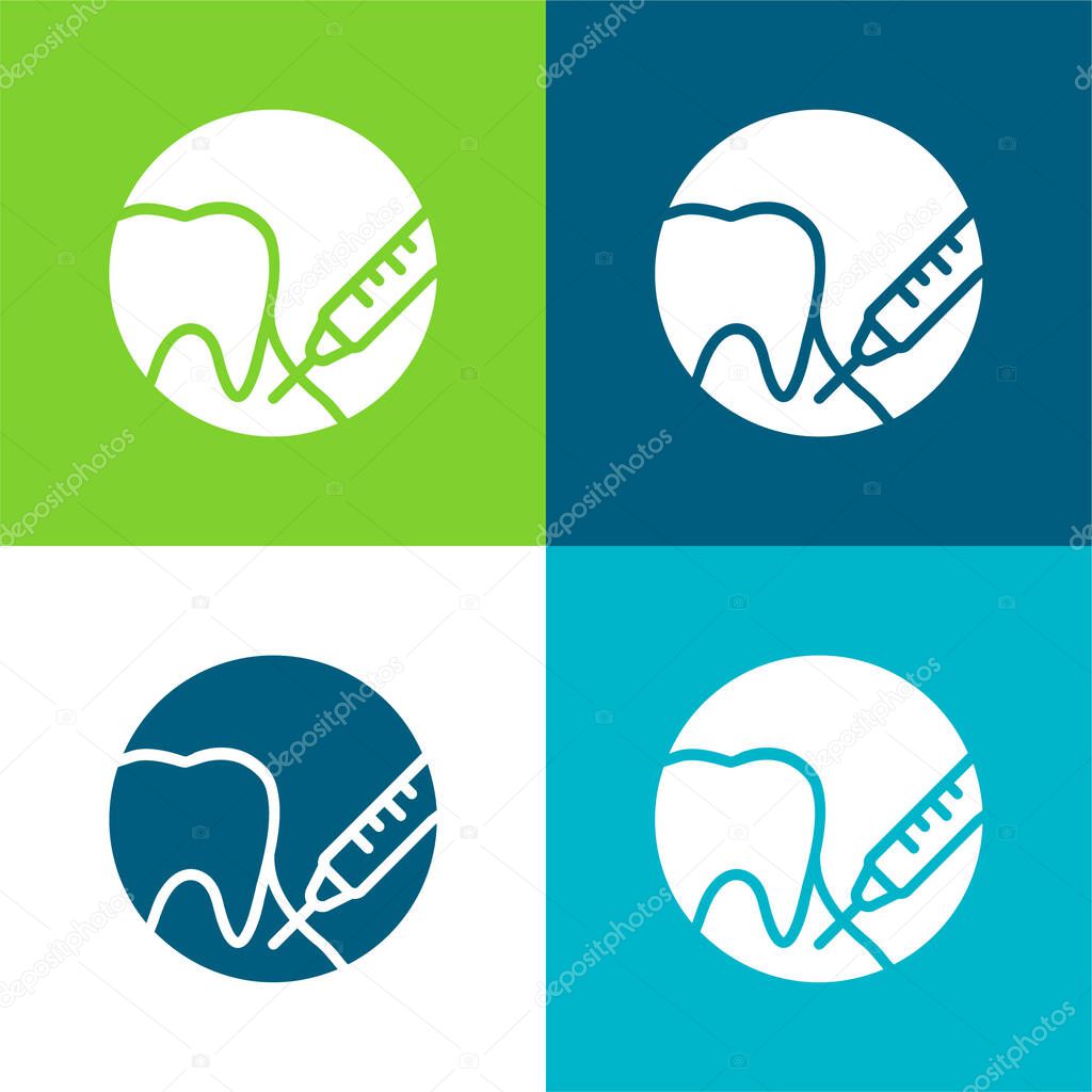 Anesthesia Flat four color minimal icon set