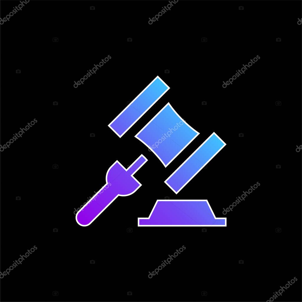 Auction blue gradient vector icon