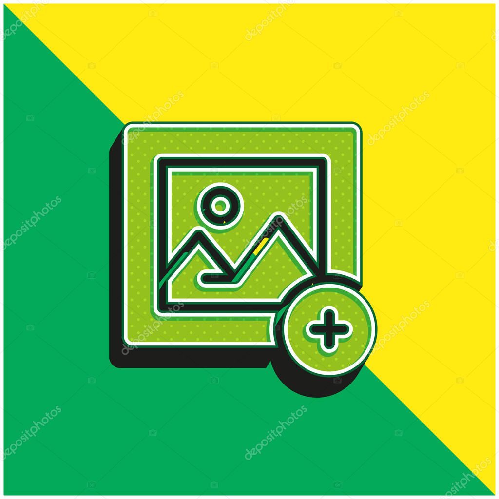 Add Image Green and yellow modern 3d vector icon logo