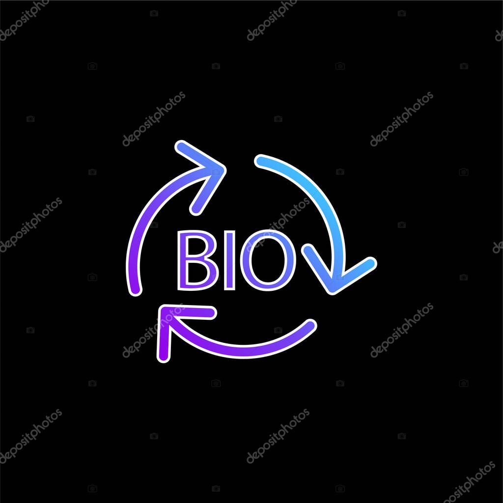 Bio Mass Renewable Energy blue gradient vector icon